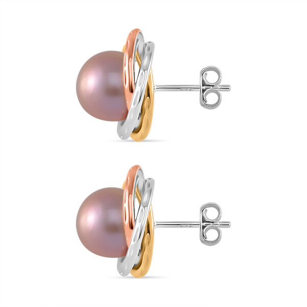 Mehrfarbige Edison Perle dreifarbige Ohrringe image number 4