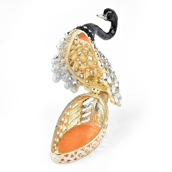 Dekorative Schmuckdose mit Schwanmotiv, 3,3x5,9x6,7cm, Schwarz-wei&szlig; image number 5