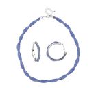 Blauer Kristall Schmuckset Reines Messing