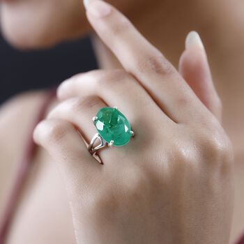 Smaragd Triplett Quarz Ring - 12,76 ct.