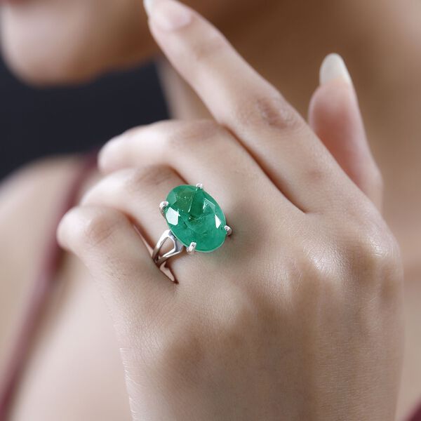 Smaragd Triplett Quarz Ring - 12,76 ct. image number 2