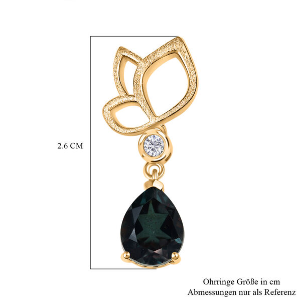 Alexandrit Triplett Quarz und Zirkon Ohrringe - 4,16 ct. image number 5