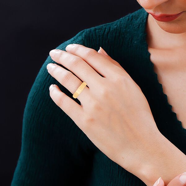 Bandring mit Diamantschliff-Muster in 585 Gold image number 2