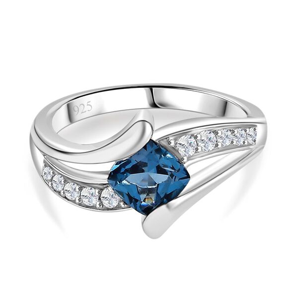 AA London Blautopas und Zirkon Ring - 1,53 ct.