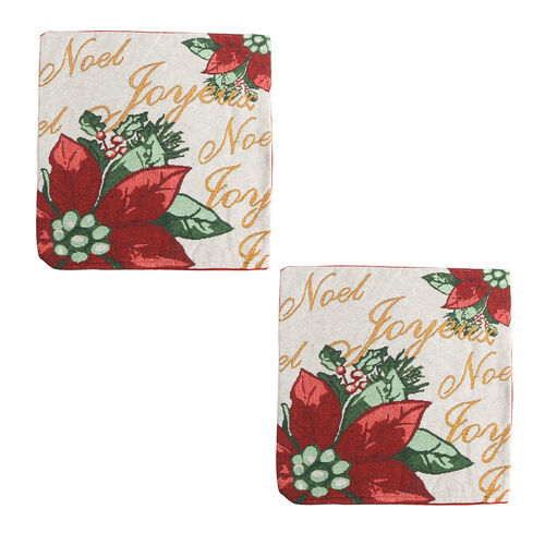 2er-Set Jacquard gewebte Kissenbezüge, Weihnachtsmotiv, Größe 45,7x45,7 cm  image number 0