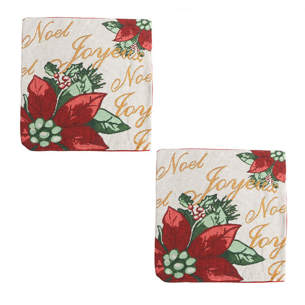 2er-Set Jacquard gewebte Kissenbezüge, Weihnachtsmotiv, Größe 45,7x45,7 cm  image number 0