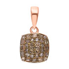Nat&uuml;rlicher Champagner Diamant Anh&auml;nger, 925 Silber Ros&eacute;gold Vermeil, ca. 0.25 ct