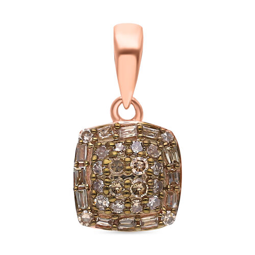 Natürlicher Champagner Diamant Anhänger, 925 Silber Roségold Vermeil, ca. 0.25 ct image number 0