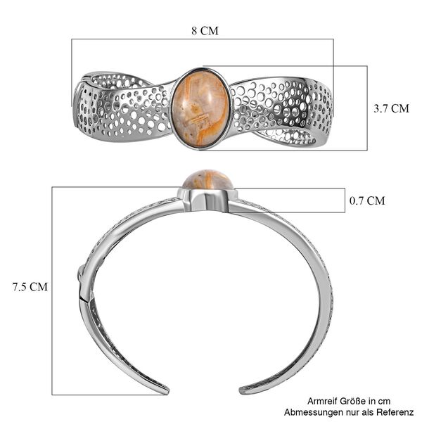 Spitze-Achat Designer Armreif ca. 19 cm, platiniert ca. 15.11 ct image number 5