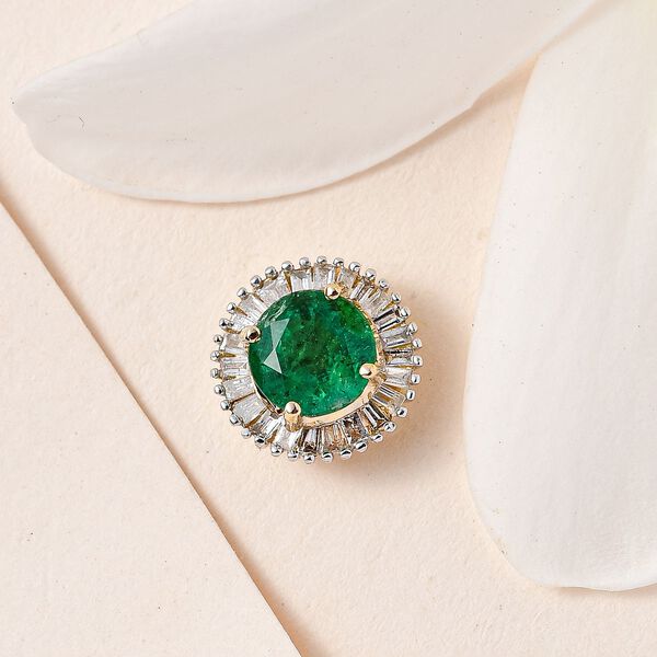 AAA Smaragd und Diamant Anh&auml;nger - 1,10 ct. image number 9