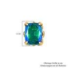 Pfau Quartz Triplette Ohrringe 925 Silber Gelbgold Vermeil ca. 4,21 ct. image number 4