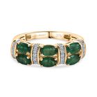 AAA Smaragd, Lab Grown Diamant Ring 375 Gold (Größe 18.00) ca. 1,41 ct