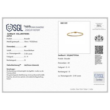 LUXURIANT 1,8 ct. SGL zertifiziertes SI-GH Labor Diamant 19cm Armband
