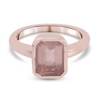 Rosenquarz Solitär Ring 925 Silber Roségold (Größe 16.00) ca. 1,90 ct
