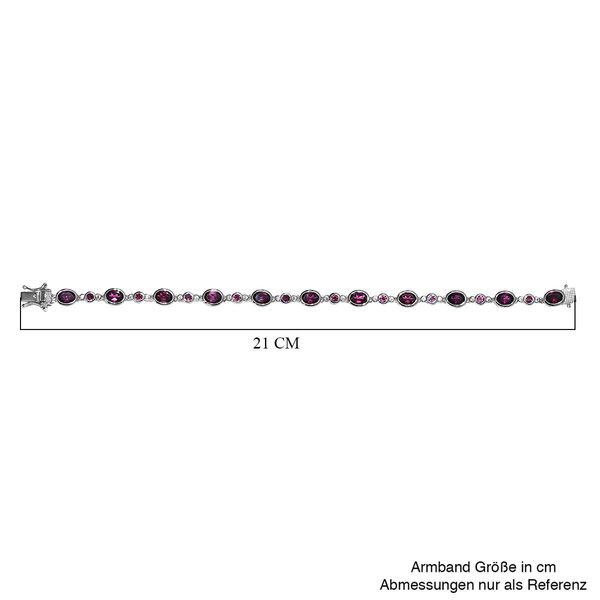 Rhodolith Granat-Armband, ca. 20 cm, 925 Silber platiniert ca. 12.96 ct image number 5