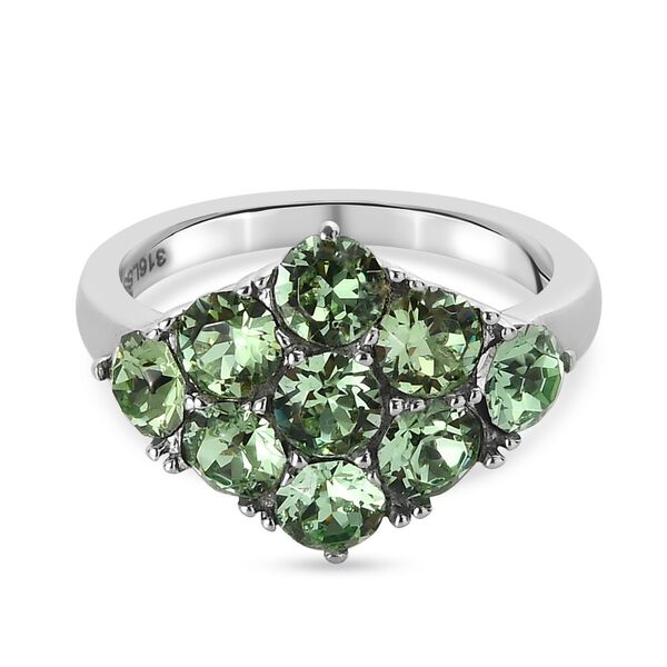 LUSTRO STELLA &Ouml;sterreichischer Peridot Kristall Ring Edelstahl