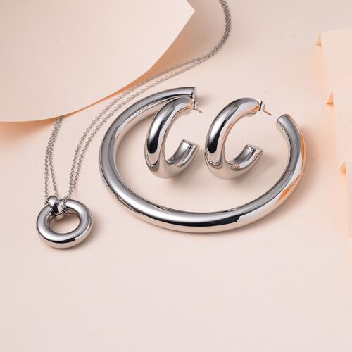 Designer-Schmuckset in Silberton image number 1