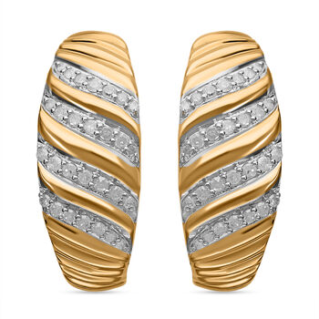 Wei&szlig;er Diamant P3 Ohrringe 925 Silber Gelbgold Vermeil ca. 0,33 ct.