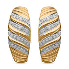 Weißer Diamant P3 Ohrringe 925 Silber Gelbgold Vermeil ca. 0,33 ct.