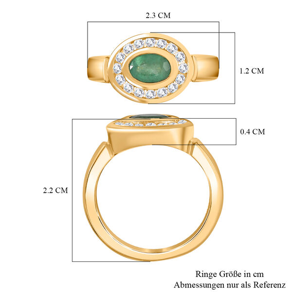 Kagem sambischer Smaragd und Zirkon-Ring - 1,24 ct. image number 7