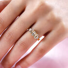 AAA Turkizit und weißer Diamant-Ring, 925 Silber Gelbgold Vermeil  ca. 1,59 ct image number 2