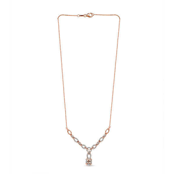 Morganit und wei&szlig;e Zirkon-Halskette, ca. 45 cm, 925 Silber Ros&eacute;gold Vermeil ca. 1,52 ct image number 4