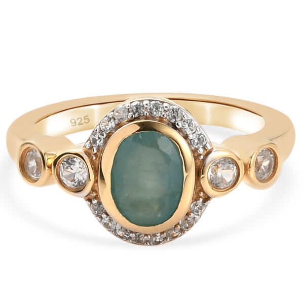 Grandidierit und Zirkon Ring 925 Silber vergoldet  ca. 1,11 ct