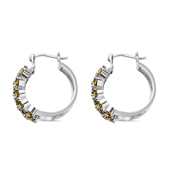 Natürliche Peridot Zirkonia Ohrringe,  Edelstahl image number 3