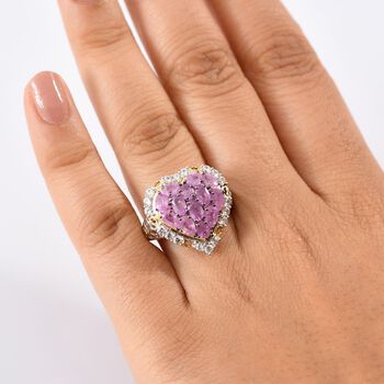 Ilakaka Rosa Saphir (Fissure gef&uuml;llt) Ring 925 Silber rhodiniert (Gr&ouml;&szlig;e 19.00) ca. 4,97 ct