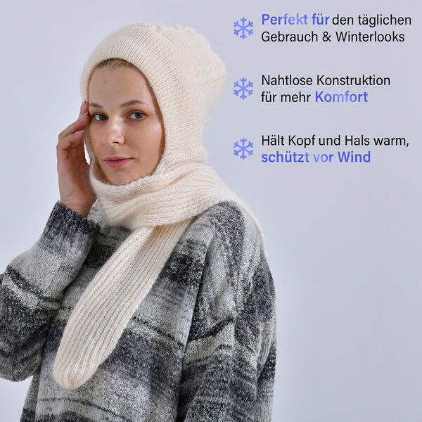 2-in-1 M&uuml;tzen- und Schalset,Winddicht und W&auml;rmend, Beige image number 4