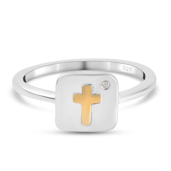 Diamant Ring 925 Silber Bicolor