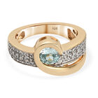 Blauer Zirkon Ring 925 Silber vergoldet  ca. 1,48 ct image number 0