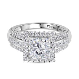 D’joy Moissanit Ring 925 Silber rhodiniert (Größe 17.00) ca. 2,57 ct