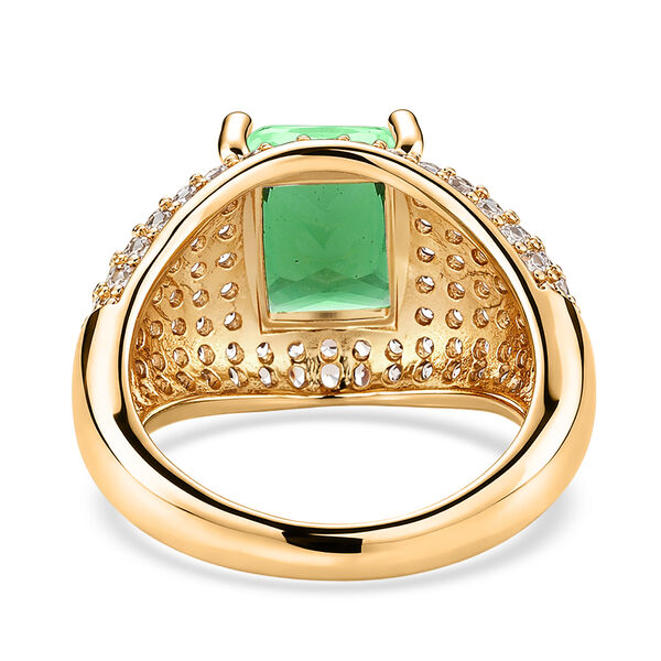 Gr&uuml;ner Zirkonia, Wei&szlig;er Zirkonia Ring Nickelfreies Messing (Gr&ouml;&szlig;e 16.50) image number 4