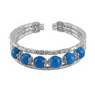 Blauer Apatit Armband ca. 18 cm Antik-silber-Plattierung ca. 43,00 ct.