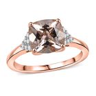 AAA Morganit, Weißer Diamant Ring 417 Gold (Größe 19.00) ca. 3,19 ct