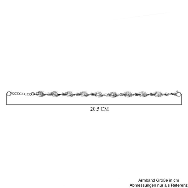 Wei&szlig;er Topas Armband ca. 18 cm Edelstahl ca. 4.73 ct image number 5