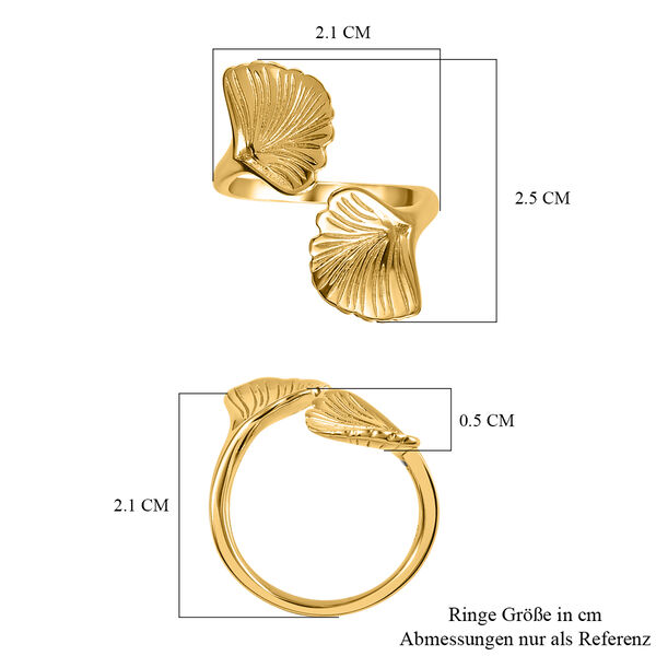 GP Italian Garden Kollektion - Blatt- und blauer Saphir-Ring, 925 Silber Gelbgold Vermeil image number 7