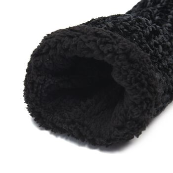 Hausschuhe mit Fellfutter, Gr&ouml;&szlig;e S, Schwarz