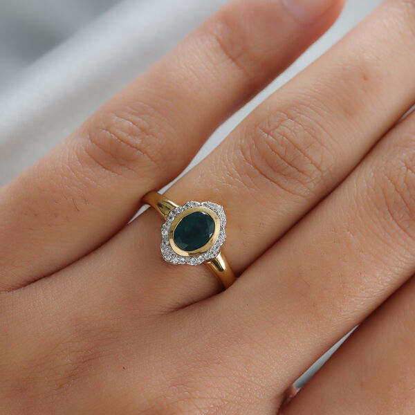 Grandidierit und Zirkon-Ring, 925 Silber vergoldet  ca. 0,96 ct image number 3