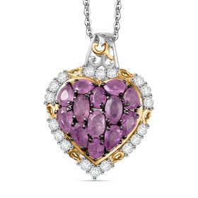 Ilakaka Rosa Saphir (Fissure gefüllt) Schmuckset 925 Silber rhodiniert ca. 4.38 ct