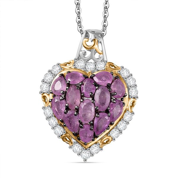Ilakaka Rosa Saphir (Fissure gef&uuml;llt) Schmuckset 925 Silber rhodiniert ca. 4.38 ct