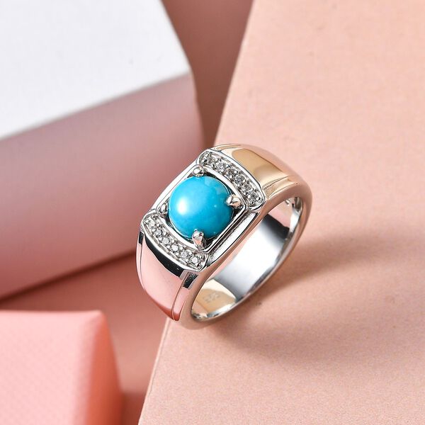 AA Sleeping Beauty Türkis und Zirkon-Ring - 1,69 ct. image number 2