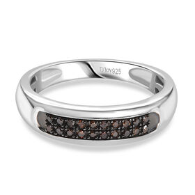 D'Joy Roter Diamant Ring 925 Silber rhodiniert (Größe 17.00) ca. 0,10 ct