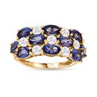 AAA Tansanit, Moissanit Ring, 375 Gold (Größe 21.00) ca. 3.25 ct image number 3