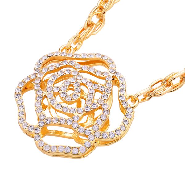 Weiße Kristall-Halskette in Goldton, 50 cm - 1 ct. image number 3