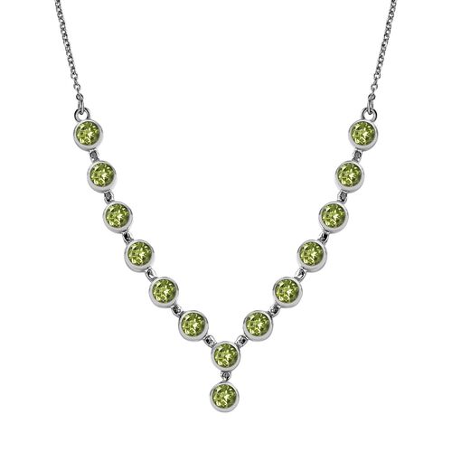 Peridot Halskette ca. 45 cm Edelstahl ca. 7,21 ct. image number 0