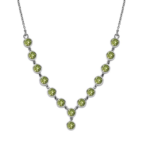Peridot Halskette ca. 45 cm Edelstahl ca. 7,21 ct. image number 0