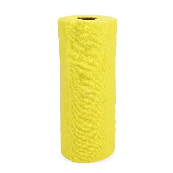Wiederverwendbare Abreiß-Mikrofaser-Handtuchrolle - 30x30cm, 30 Tücher/Rolle, 180gsm, Gelb image number 4