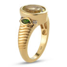 Ouro Verde-Quarz und Natürlicher Chromdiopsid Ring 925 Silber vergoldet image number 4